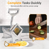 French Fry Cutter with 1/2 Inch and 3/8 Inch Blades, 6-wedge