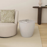 Round 16.5" Mgo Stone Outdoor/Indoor Side Table