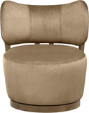 Elara - Velvet Upholstered Swivel Accent Chair - Stained Brown