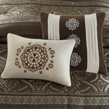 16-Piece Medallion Comforter Set with 2 Sheet Sets, Brown