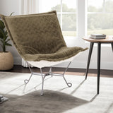 Scroll Puff Chair Angora Moss