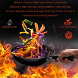 Moss & Stone 5-Piece 12-Inch Carbon Steel Wok Set