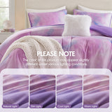 Watercolor Tie Dye Comforter Set with Throw Pillow, Purple