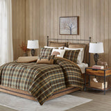 Plaid Cottage Taupe Comforter Set, Terra Brown