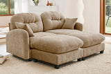 MOLLY 74" Loveseat with 2 Ottomans