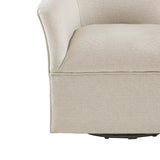 Flare Arm Swivel Glider Lounge Chair, Cream
