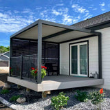 PURPLE LEAF Athena Louvered Pergola Modern Grey Pergola with White Roof for Deck Backyard Garden