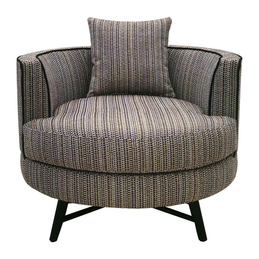 Modern Stripe Round Deep Seat Lounge Swivel Chair*