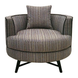 Modern Stripe Round Deep Seat Lounge Swivel Chair*