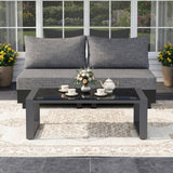 3-Piece Outdoor Aluminum Conversation Set with Cushions
