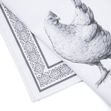Black & White Gertrude Chicken Tea Towel