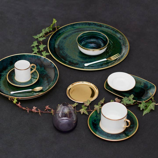 Lush Forest Porcelain Tea Cup & Saucer Set of 2