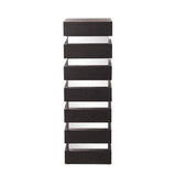 Stepped Black Wood Veneer Pedestal with Mirror - Tall
