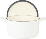 Crock Pot Artisan 6-Quart Round Dutch Oven - Matte Linen White w/Gold Knob, Gradient Red, or Teal Ombre