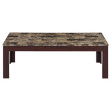 Rhodes 3-piece Faux Marble Top Coffee Table Set Brown