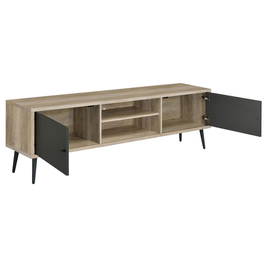 Allie 2-door Engineered Wood 71-inch TV Stand Distressed Pine