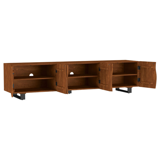 Trask 86-inch Wood TV Stand Media Console Mango Brown