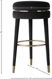 Coral Contemporary Swivel Counter Stool with Elegant Design, Soft Upholstery, and Gold Accents