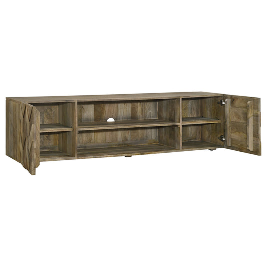 Keese 2-door Wood 70-inch TV Stand Media Console Mango Brown