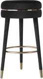 Coral Velvet Swivel Bar Stool - Elegant Contemporary Design with Durable Wood Frame & Metal Accents