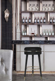 Coral Velvet Swivel Bar Stool - Elegant Contemporary Design with Durable Wood Frame & Metal Accents