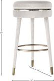 Coral Velvet Swivel Bar Stool - Elegant Contemporary Design with Durable Wood Frame & Metal Accents