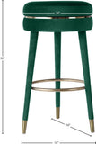 Coral Velvet Swivel Bar Stool - Elegant Contemporary Design with Durable Wood Frame & Metal Accents