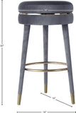 Coral Velvet Swivel Bar Stool - Elegant Contemporary Design with Durable Wood Frame & Metal Accents