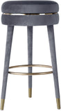 Coral Velvet Swivel Bar Stool - Elegant Contemporary Design with Durable Wood Frame & Metal Accents