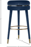 Coral Velvet Swivel Bar Stool - Elegant Contemporary Design with Durable Wood Frame & Metal Accents