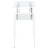 Dyer Rectangular Glass Top Entryway Sofa Console Table White