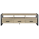 James 3-drawer Engineered Wood 71-inch TV Stand Distressed Pine