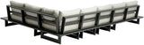 Maldives - 5 Piece Water Resistant Outdoor Patio Modular Sectional With Gray Base