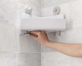 EasyStore™ 2-piece White Corner Shower Shelf Set