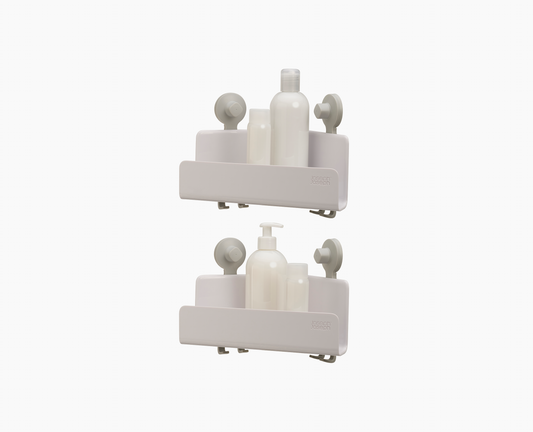 EasyStore™ 2-piece White Corner Shower Shelf Set