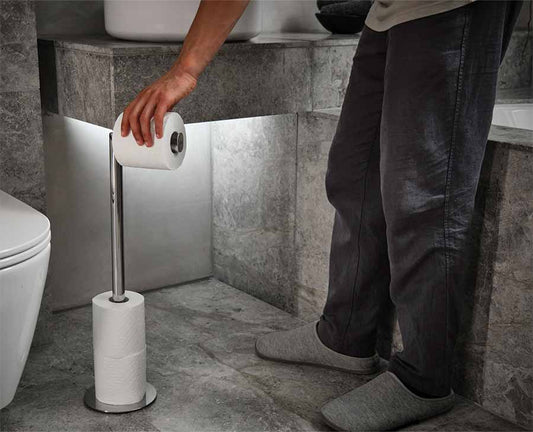 EasyStore™ Luxe 2-in-1 Stainless-steel Toilet Roll Stand