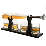Baseball Bat Whiskey & Wine Decanter 4 Baseball Glasses (Standard Base)