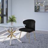 Finley Velvet Dining Chair Set of 2 - Elegant Curved Back with Gold Legs for Modern Dining Spaces