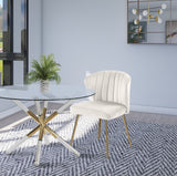 Finley Velvet Dining Chair Set of 2 - Elegant Curved Back with Gold Legs for Modern Dining Spaces