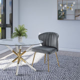 Finley Velvet Dining Chair Set of 2 - Elegant Curved Back with Gold Legs for Modern Dining Spaces