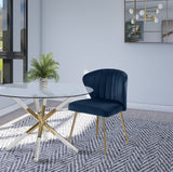 Finley Velvet Dining Chair Set of 2 - Elegant Curved Back with Gold Legs for Modern Dining Spaces