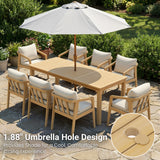 Acacia Wood Outdoor Dining Set with Umbrella Hole