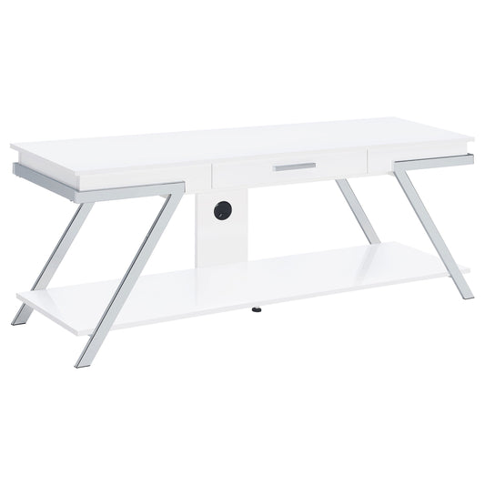 Marcia 1-drawer Wood 60-inch TV Stand White High Gloss