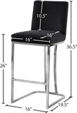 Heidi Contemporary Stool - Luxurious Velvet Upholstered Design with Polished Metal Base for Dining