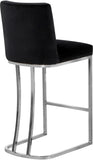 Heidi Contemporary Stool - Luxurious Velvet Upholstered Design with Polished Metal Base for Dining