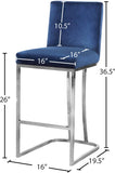 Heidi Contemporary Stool - Luxurious Velvet Upholstered Design with Polished Metal Base for Dining