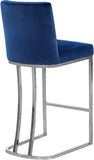 Heidi Contemporary Stool - Luxurious Velvet Upholstered Design with Polished Metal Base for Dining