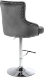 Claude Contemporary Adjustable Stool with Plush Velvet, Chrome Trim, and Deep Tufted Design for Comfort