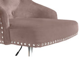 Claude Contemporary Adjustable Stool with Plush Velvet, Chrome Trim, and Deep Tufted Design for Comfort