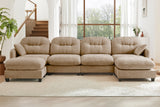 MOLLY 140" 4 Seater Sofa with 2 Ottomans